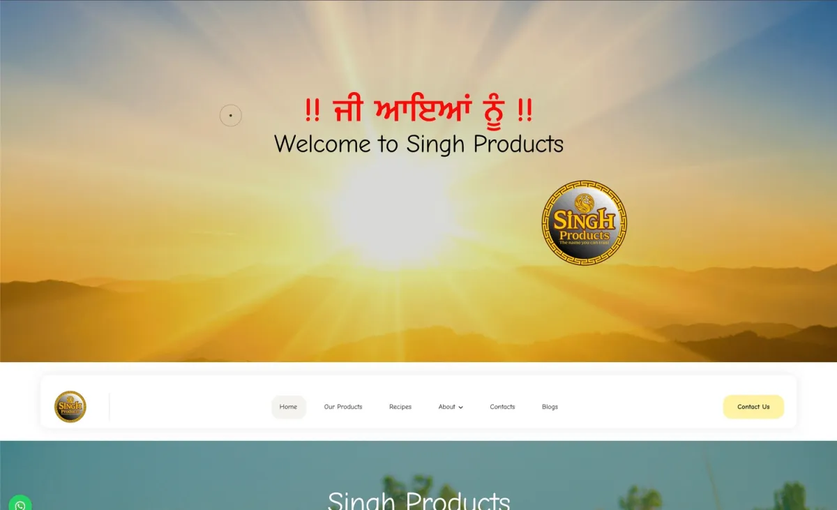 Singh's Product screenshot: WooCommerce store for a food brand