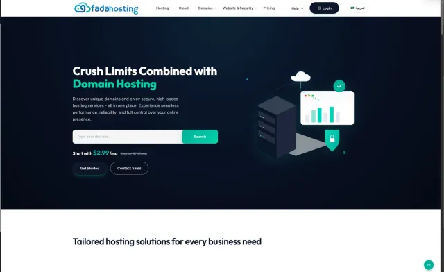 Screenshot of FadaHosting