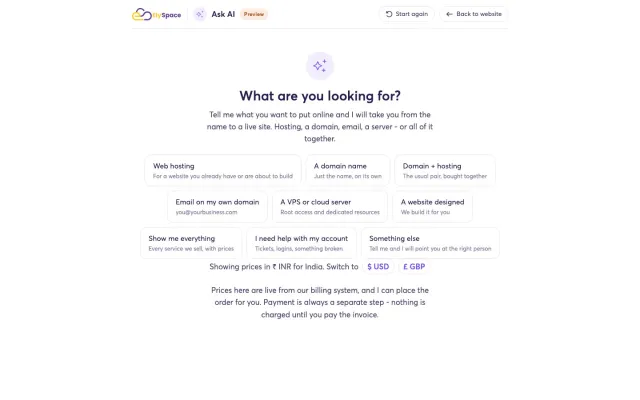 Screenshot of ElySpace Ask AI