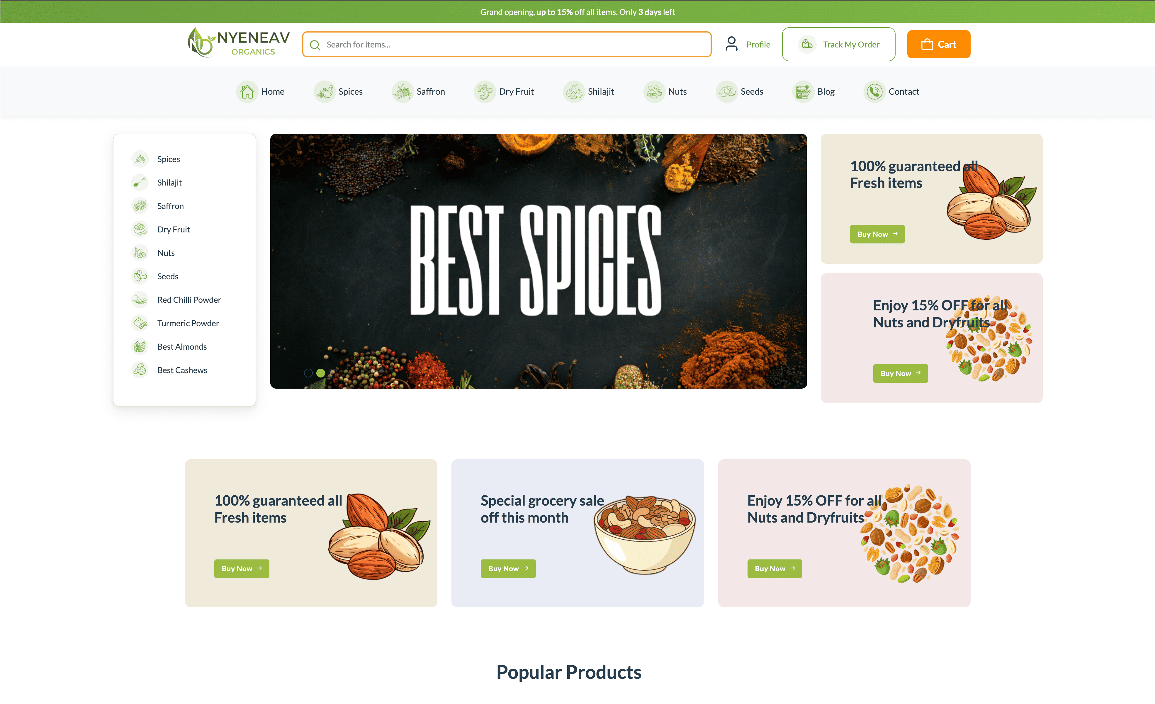 Premium Dry Fruits, Spices & Shilajit eCommerce Store screenshot