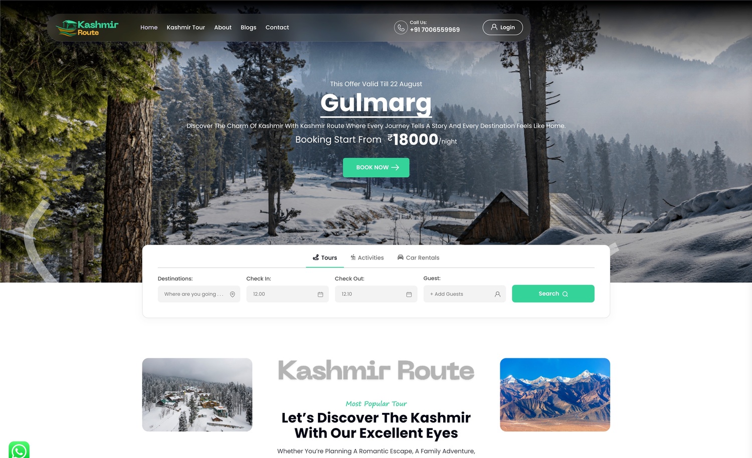 Kashmir Tour & Travel Packages Platform screenshot