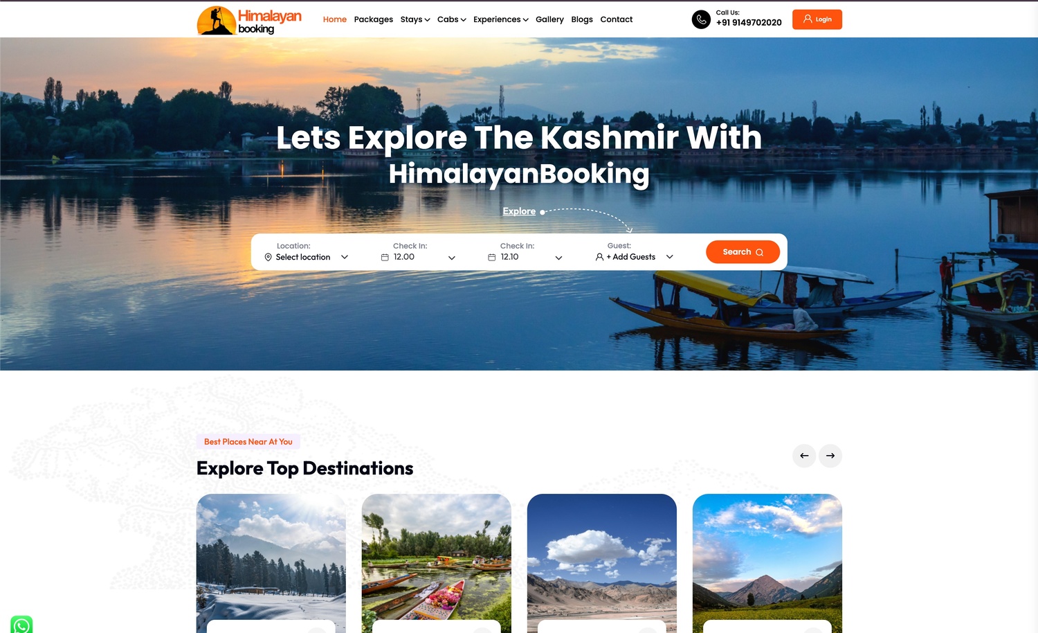 Kashmir, Ladakh & Himachal Tour Booking Platform screenshot