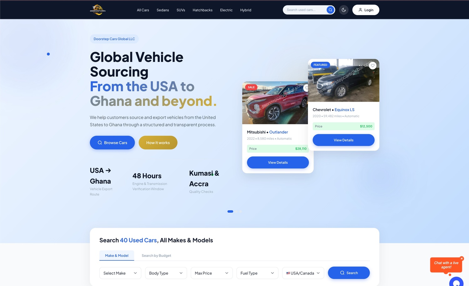 Premium Used Cars eCommerce Platform screenshot