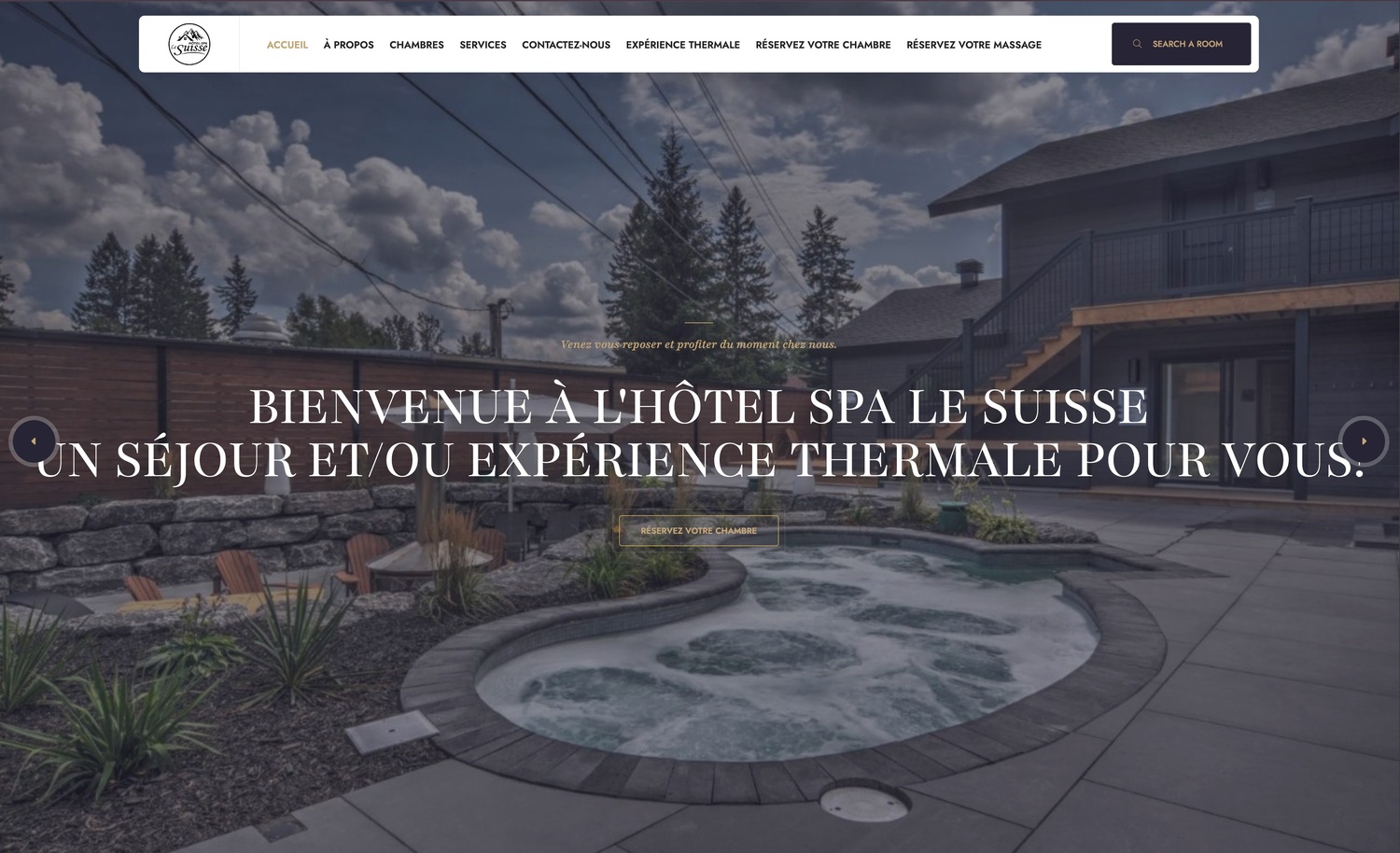 Boutique Spa Hotel Website screenshot