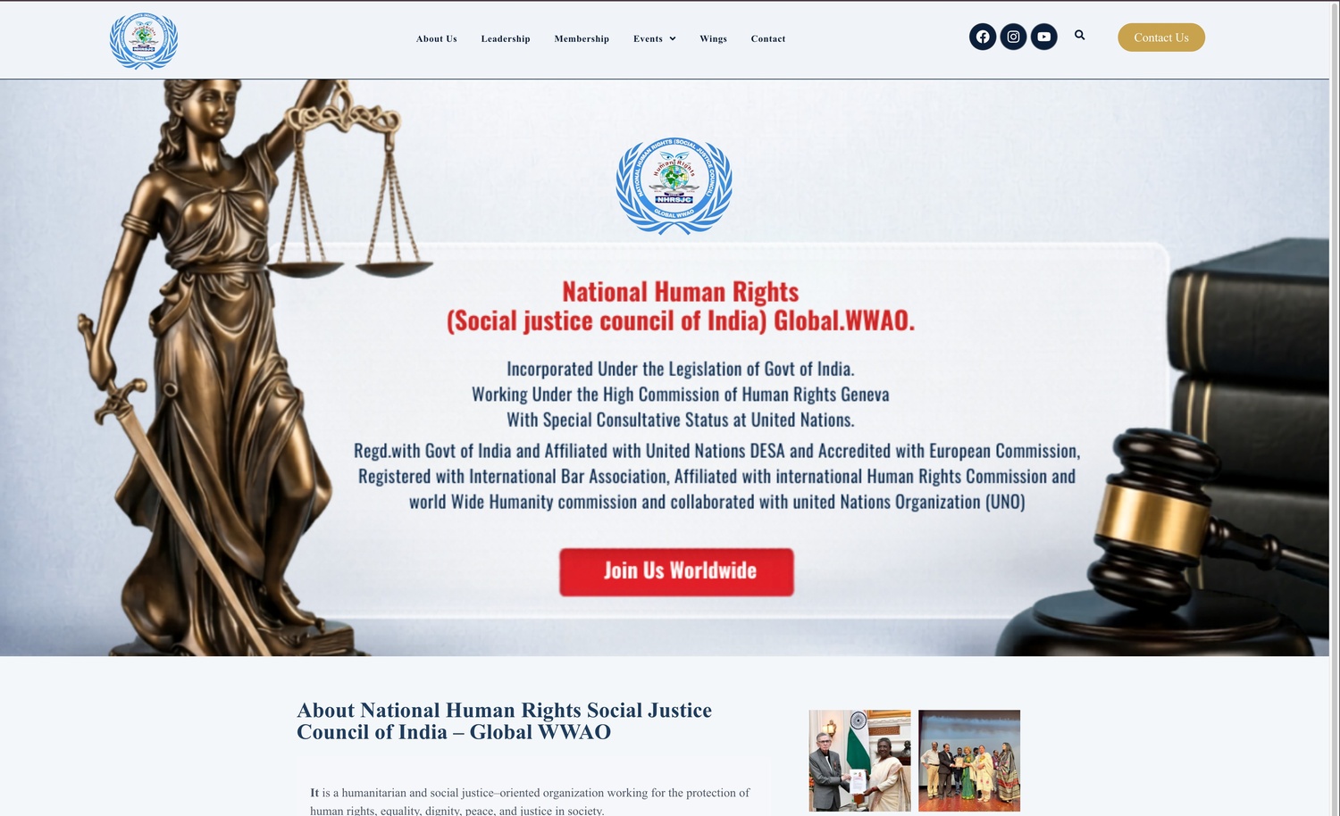 Human Rights NGO Wordpress Website screenshot