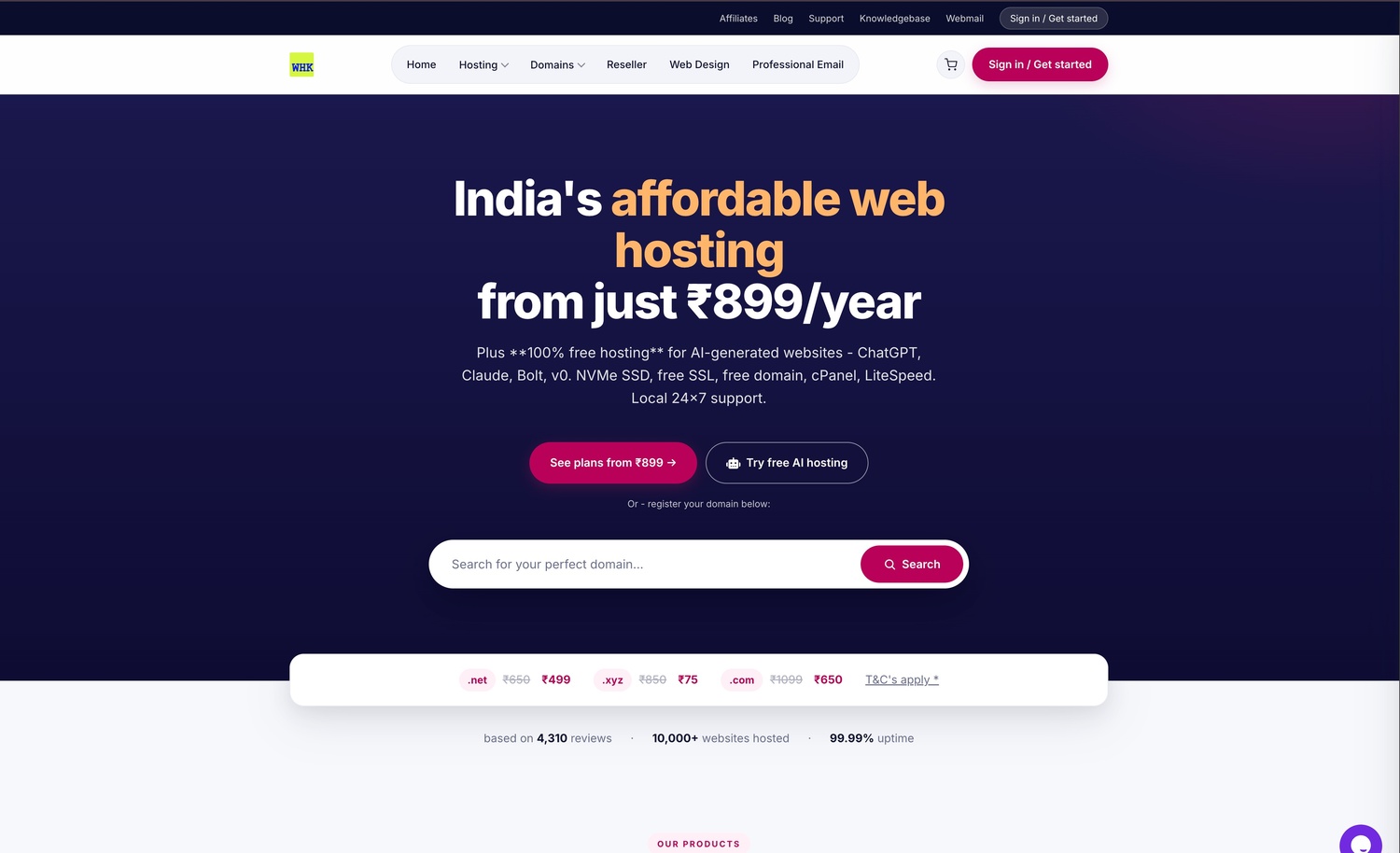 Web Hosting Platform - Web Hosting Kashmir screenshot