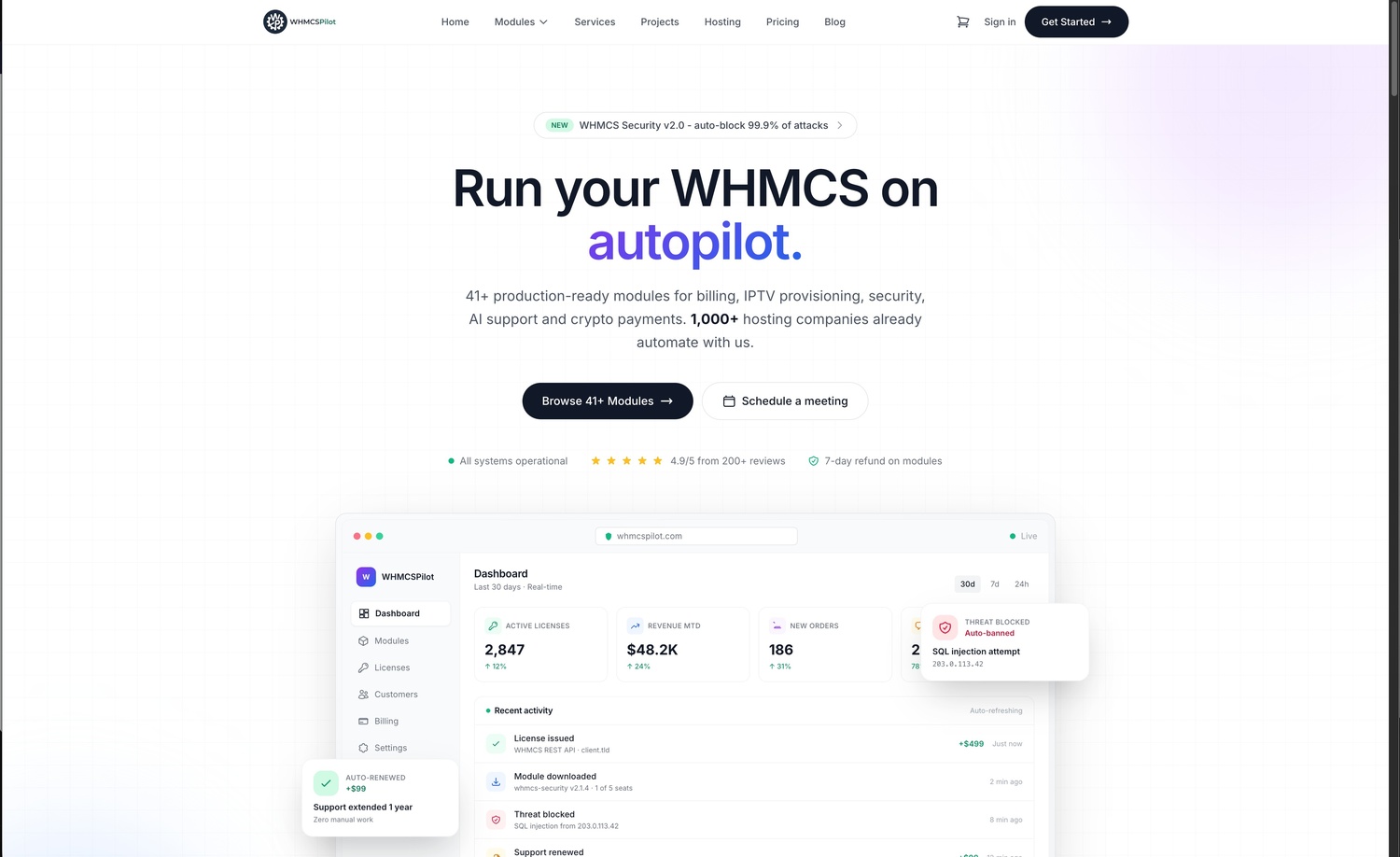 WHMCS Automation Platform - Whmcs Pilot screenshot