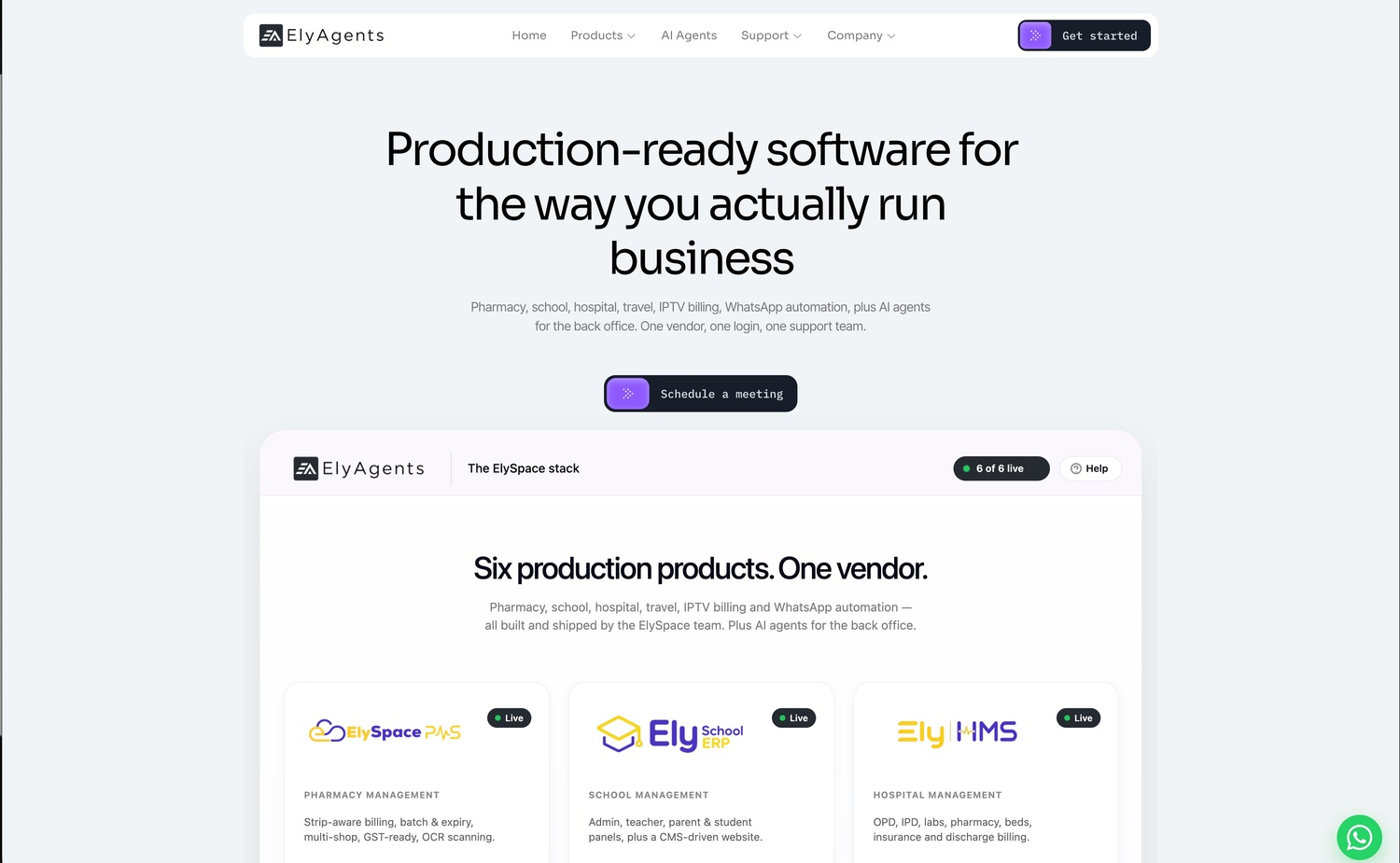 Business Software & AI Agents Platform - ElyAgents screenshot