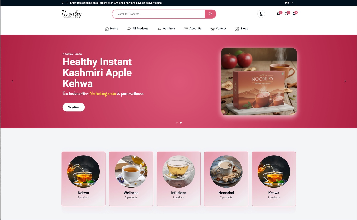 Authentic Kashmiri Noon Chai eCommerce Store screenshot
