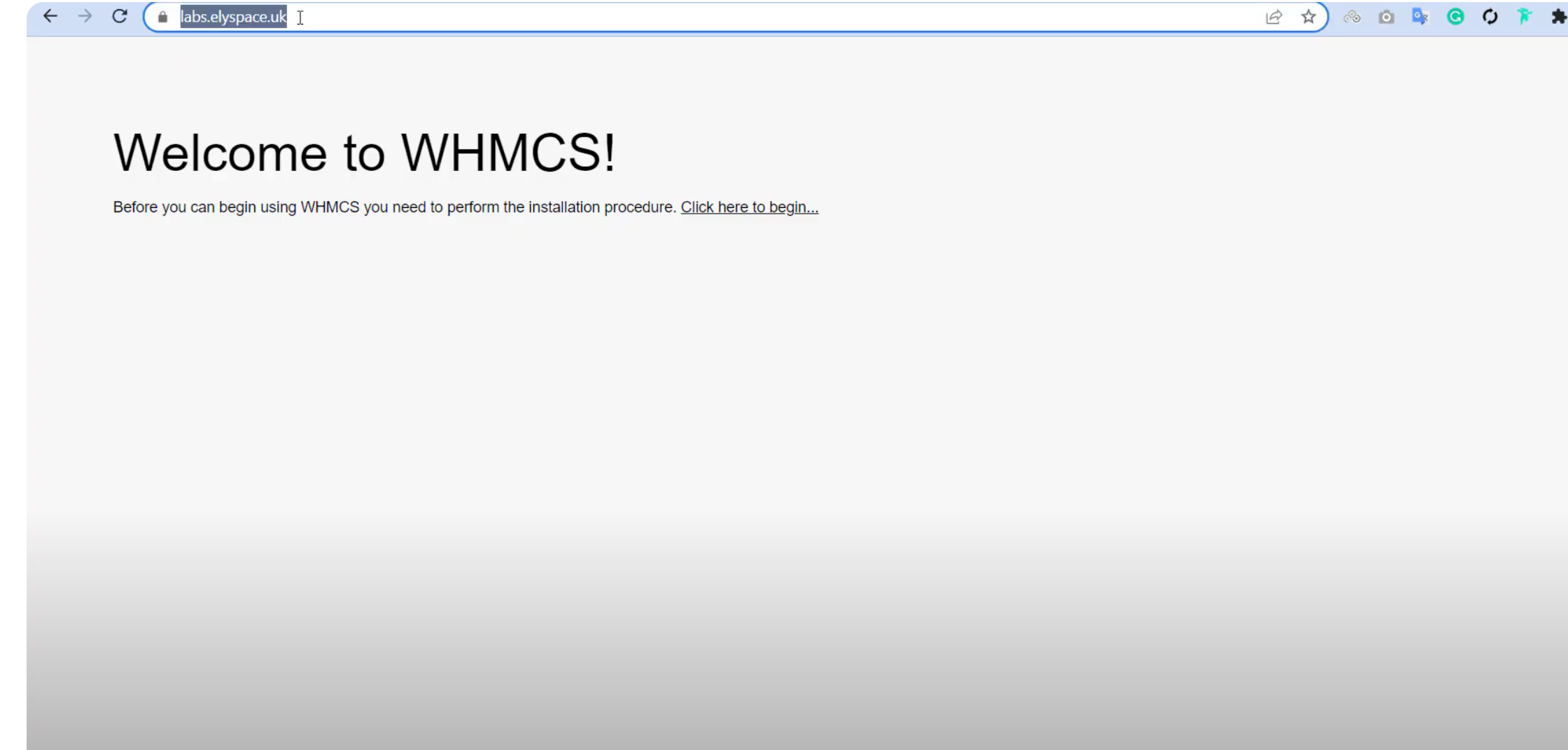 WHMCS Installation and Setup starting